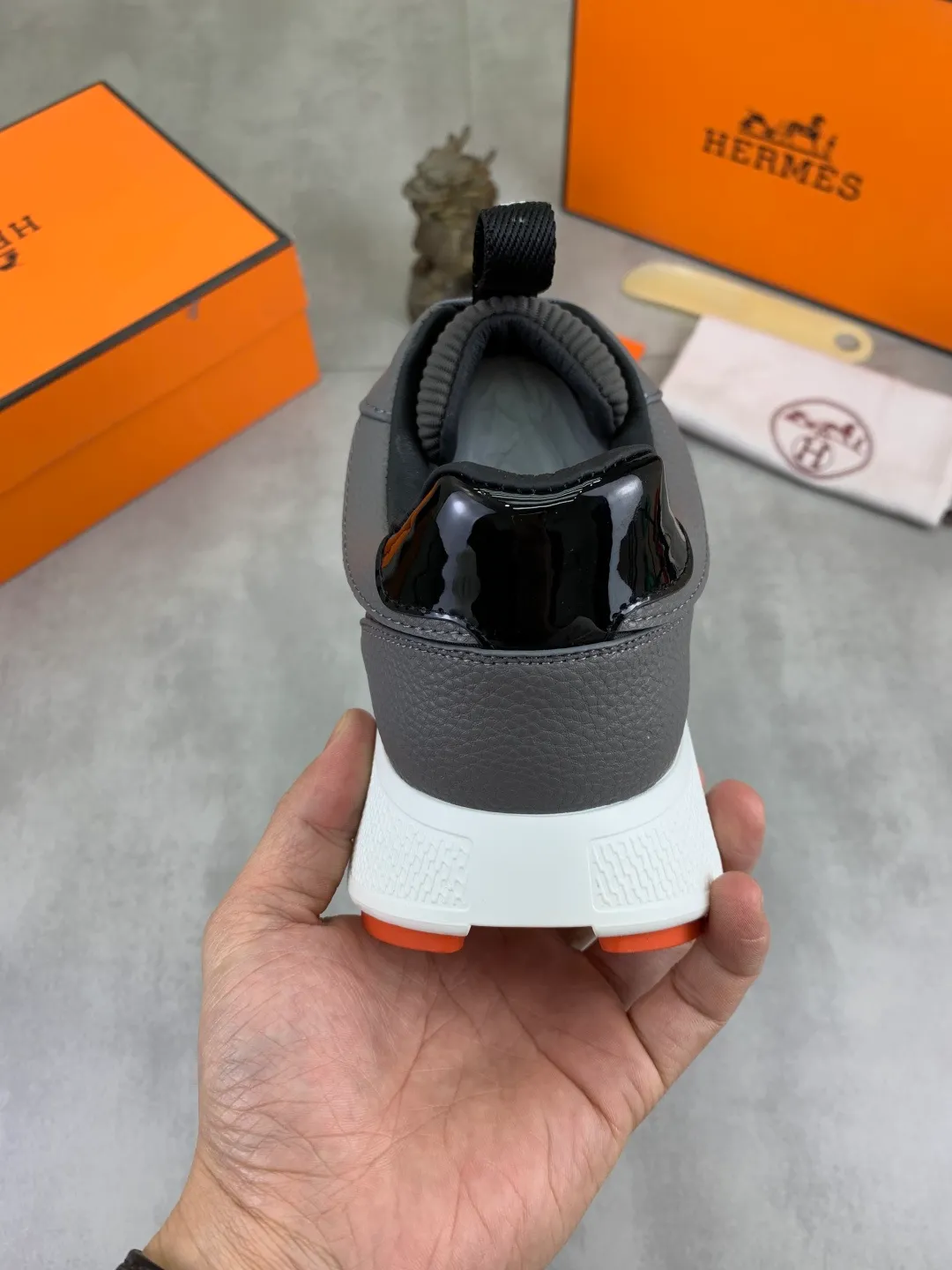 Men's men's shoes P460 new style [HERMES] Hermès - High-end quality original order - Upper: 🔝Nappa calfskin, sewn brand 'H' totem - Inner: water-dyed cowhide - Outsole: ultra-light TPU foam; molded outsole - Ultra-high quality control·Fine workmanship: highlighted (high-end·nobility·grade) -Size: 38-44 (45 can be customized)·